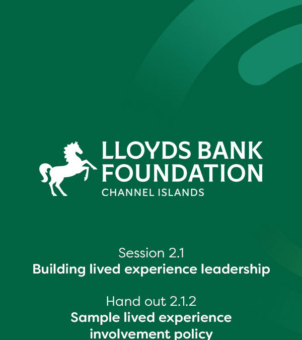 Session 2.1.2 HO Sample Lived Experience Involvement Policy